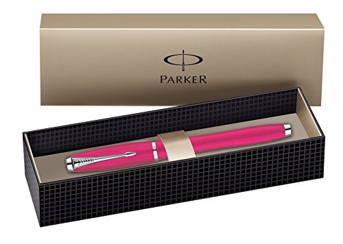 Parker Urban Fashion Pink Chrome Trim Medium Nib Fountain Pen - Gift Boxed