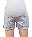 Women's Maternity High Elastic Waist Shorts Pants,Gray