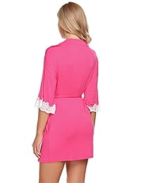 Ekouaer bata de baño tipo kimono, corta, liviana, tejida, para mujer (S-XXL)