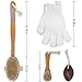 Dry Brushing Body Brush for Cellulite Lymphatic Body Brush Premium Natural Dry Skin Brush Set Detachable Long Bamboo Handle Exfoliating Brush Scrub Gloves Face Brush Pumice Stone Glowing Youthful Skin