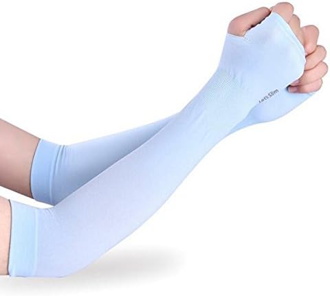 Vividly Arm Sleeves UV Sun Protective Arm Compression Cover Warmer Cooler 1 pair for Bike/Hiking/Golf Blue