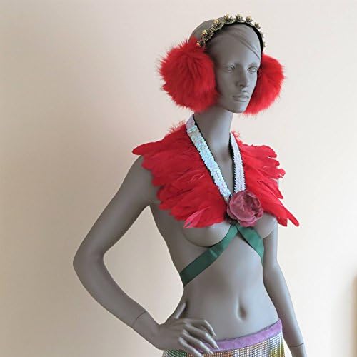 Coachella wear Music festival wear Rave outfit feather capelet shoulder piece festival shrug feather epaulettes burning man edc outfit