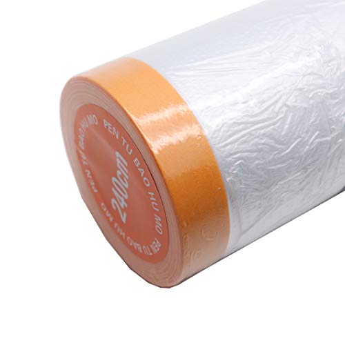 Autoly Pre-Taped Masking Film for Car Decoration Auto Paint Protection 15x2.4 Meter/Roll