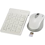 USB Numeric Keypad &amp; Mouse Combo, Sunreed 2.4G Wireless Mini USB Number Pad Keyboard and Mouse for Laptop Desktop Notebook, with Power Switch, Just One USB Port - White