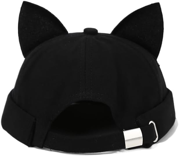 Amazon.com: XYIYI Women Black Docker Cap Cute Cat Ears Hats Beanie