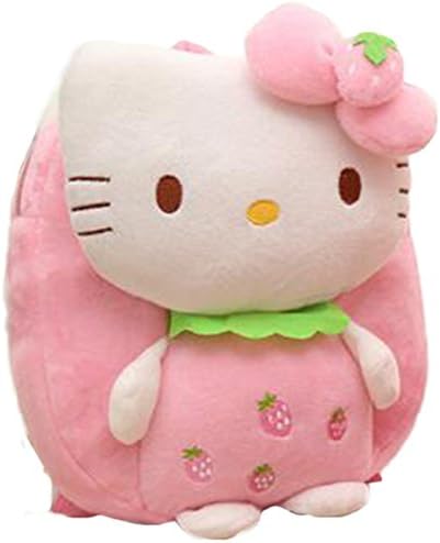 PLUSH BACKPACK Soft Plush Huggable Backpack for Kid Toddler - Adorable Plushie Toys and Gifts (Pink Strawberry)