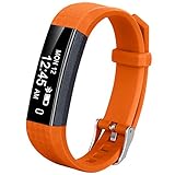 Coch Fitness Tracker, IP67 Waterproof Activity Tracker Watch,Sleep Monitor,Smart Fitness Band,Bluetooth Step Counter for Kids Women and Men（orange