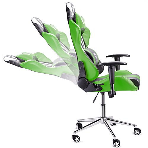 Diablo-X-Eye-Gaming-Sedia-Base-cromata-braccioli-Regolabili-meccanismo-di-inclinazione-Cuscino-Lombare-Finta-Pelle-Portata-150-kg-Scelta-del-Colore-Nero-Verde