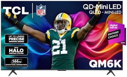 TCL 65 Inch QM6K Series QLED Mini LED 4K HDR Smart Google TV, 65QM6K | Latest Model, 144HZ High Brightness, IMAX Enhanced, HDR10, Dolby Vision, Dolby Atmos Audio, Voice Remote, Premium Gaming