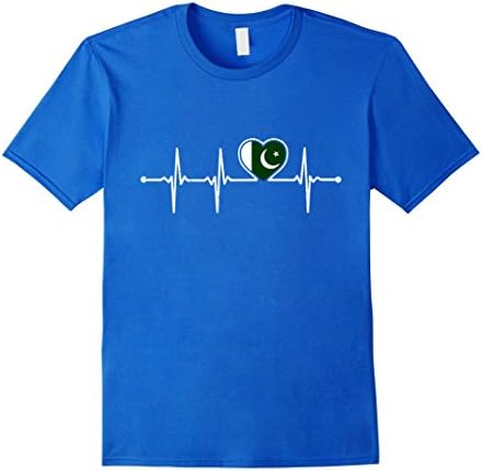 Mens Pakistan Heartbeat T-Shirt XL Royal Blue