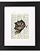 Fresh Prints of CT Dictionary Art Print - Kitty Cat Tearing Through the Page - Printed on Recycled Vintage Dictionary Paper - 8