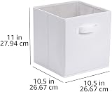 Amazon Basics Collapsible Fabric Storage Cube Organiser Set of 6 White 26.6 cm view 6