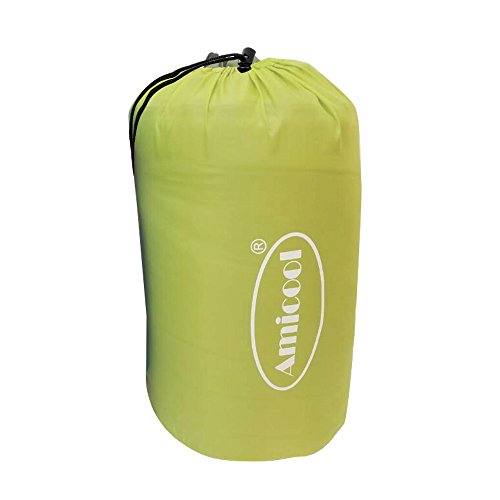 AmiCool Warm Weather Sleeping Bag - Outdoor Camping, Backpacking & Hiking - Fit for Kids, Teens and Adults - Lightweight, Waterproof & Compact (Green)