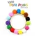 Caydo 1000 Pieces 1 inch Pompoms Arts and Crafts Pom Poms Ball for Valentine Hobby Supplies and Creative Craft DIY Material