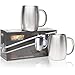 Stainless Steel Coffee Mug With Lid Set Of 2 - Double Wall Insulated Coffee Mugs - 14 Oz Stainless Steel Coffee Cups - Perfect For Hot & Cold Drinks