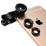 Breett Camera Lens Kit with 180° Fish-Eye Lens, Wide Angle Lens, Micro Lens for Smartphones and 
Tablets With Flat Camera