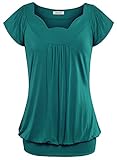 Ninedaily Women Tops Fluted Collar Short Kimono Raglan Sleeve Band Draped Blouse