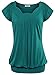 Ninedaily Women Tops Fluted Collar Short Kimono Raglan Sleeve Band Draped Blouse