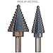 Titanium HSS 50 Sizes Step Drill Bits Set with 2 Shanks, SAE, 5-Piece with Aluminum Protective Case