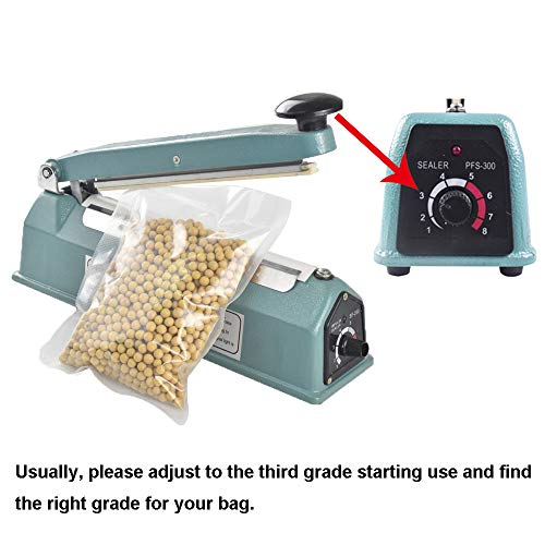 iHotools 8"(200mm) Upgraded Impulse Manual Hand Bag Sealer, Heat Sealing Machine, for Mylar and Cereal Bags Plastics Bags Polythene with Extra Replacement Element Grip Blue