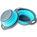 hullr Folding Colander, Strainer Set, 2, 8, (2 Quart) and (3 Quart) Blue and Gray
