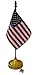 American Flag 4x6 Inch with Weighted Base and Flag Lapel Pin Bundle