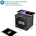 SVINZ Wireless Charging Dual Alarm Clock Radio with Bluetooth Speaker Compatible iPhone X, LED Display Dimmable Clock with USB Charger Port for Bedrooms, Loud Alarm for Heavy Sleepers, Snooze, Aux-in