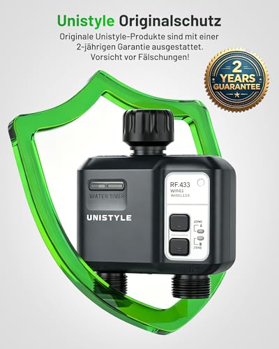 Irrigation Computer WLAN 2 Outputs: Easy Garden Watering with App & Language, 5 Individual Irrigation Plans, Smart Water Control for Lawn Sprinkler & Automatic Garden Irrigation System