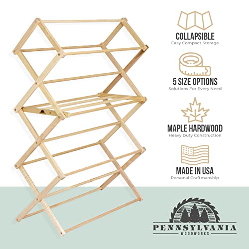 Pennsylvania Woodworks Clothes Drying Rack Solid Maple Hard Wood