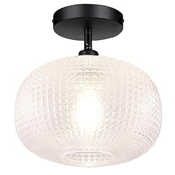 Semi Flush Mount Ceiling Light,Black Hallway Light