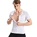 HANERDUN Mens Slimming Body Shaper with Zipper Compression Shirt Slim Shapewear White