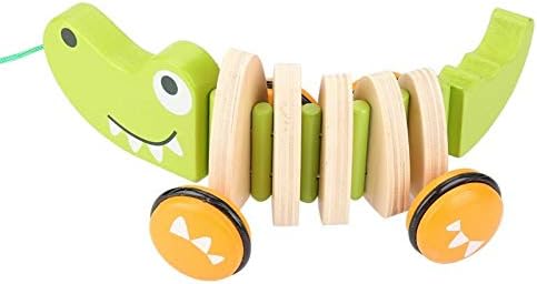 Rishx-toy 2020 Nuevo Juego del niño Arrastre de Madera Coches Juguetes for niños Walk-A-Long Mano de la Cuerda de tracción Juguete cocodrilo Juguete 1-3 años de Edad del bebé Juguetes Divertidos: Amazon.es: