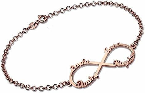 Necklaceforyou Infinity 4 Names Bracelet Customized Sterling Silver Name Bracelet Infinity Bracelet Custom Jewelry