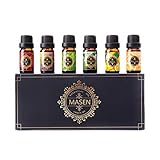 SUNPIN Aromatherapy Essential Oils Set ,100% Pure Therapeutic Grade Top 6 Aroma Oils Gift Set for Diffuser - Peppermint, Lavender, Tea Tree, Lemongrass, Rose &,Sweet Orange  (6 x 10ml)