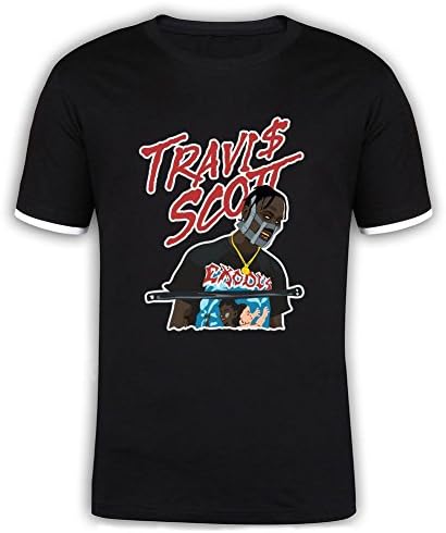 Gaojidiang Travis Scott Mask Mamacita Mercerized Cotton Mens Tee Shirt Black S Apparel