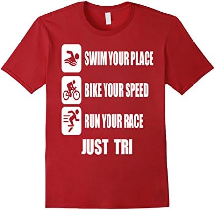 Mens Triathlete T Shirt Best Gift For Triathlon Lovers Large Cranberry