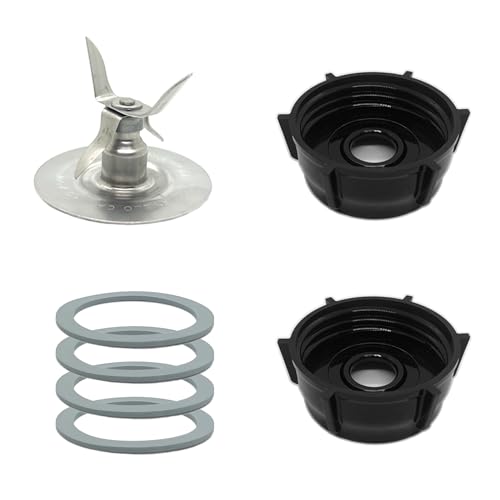 for Oster Blender Replacement Parts Blender Ice Crusher Blade with 2 Jar Base Cap and 4 Rubber O Ring Sealing Ring Gasket