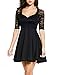 NuoReel Women's Lace Bodice Skater Dress (XX-Large, Black Halfsleeve)