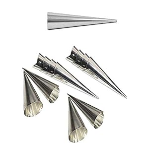 12 stuks. Schillerkrul vorm van roestvrij staal klein 11 x 3,8 cm schuimrollen bakvorm Trubotschki hoorntje…