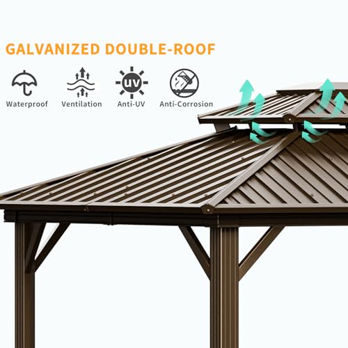TOOLUCK 10x12 Hardtop Gazebo Review: Permanent Aluminum Shelter With Steel Roof & Curtains image 19
