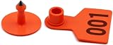 M.Z.A Numbered Ear Tags for Goats Pigs Cows Cattle 100 Pack Orange view 5
