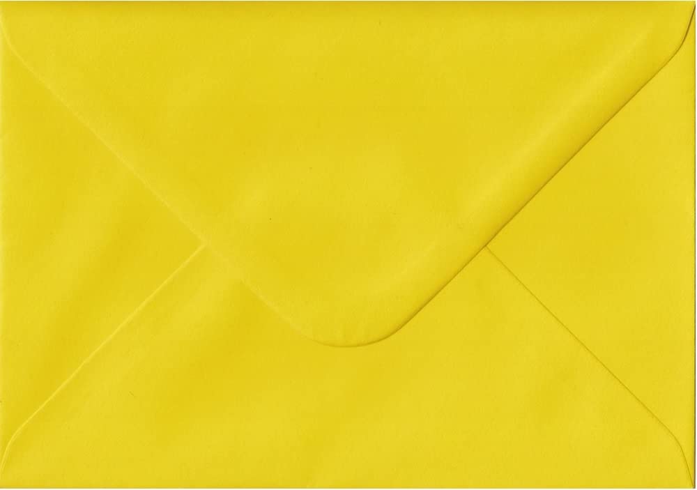 C5 (162x229mm) Coloured Envelopes Perfect for A5 Christmas Cards, Greeting Cards, Wedding Invitations, Crafts and Many More - Pack of 75 envelopes (Yellow)