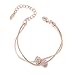 GEORGE · SMITH Austrian Crystals Iron Beads Rose Gold 2-Strand Rope Chain Bracelet for Women Girl 9.05