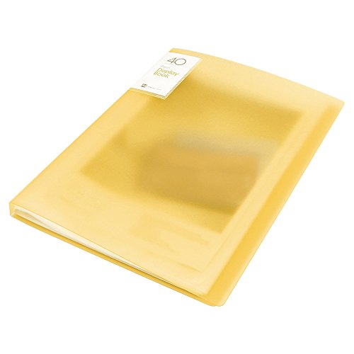 Shuter 40-Pocket Protector Presentation Book, A4 Size, 80-Page Capacity,Available for Report Sheets,Artworks,Music Sheets,Clippings (Clear Yellow)