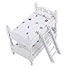 Zerodis Doll Bunk Bed, 1:12 Wooden Children Bedroom Model Toys Miniature Furniture Scene Props Mini Dollhouse Accessories for Boys Girls Gift (Chromatic Geometry)