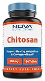 Nova Nutritions Chitosan 500 mg Tablet - Promotes Healthy Weight Management & Healthy Cholesterol Levels, 120 Count