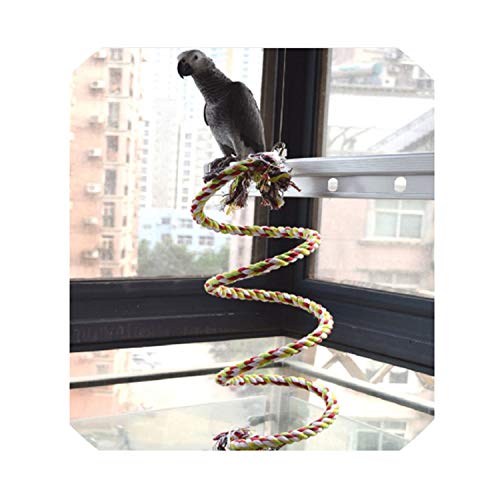 Bird Stand 160Cm Long Parrot Bird Toys Pet Bird Parrot Standing Rope Bird Cage Decoration Climbing Toy Parrot Bird Cage Toys Rope Bell,Red