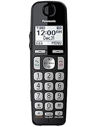Teléfono inalámbrico Panasonic KX TGE433B con contestador y 3 teléfonos, Negro