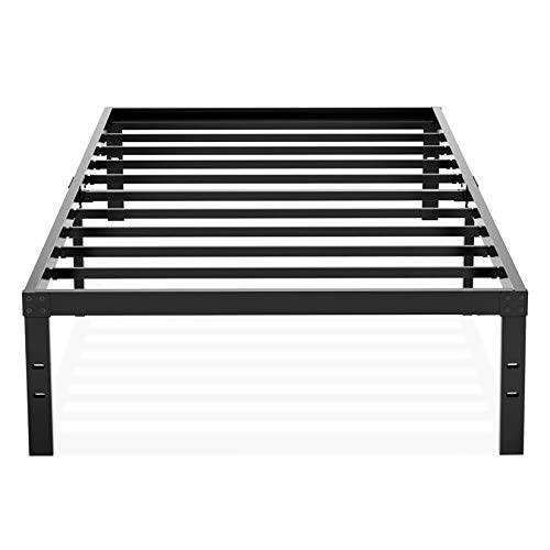 Heavy Duty Twin Platform Bed Frame, NOAH MEGATRON 14 Inch Mattress
