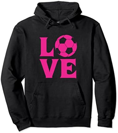Unisex I love soccer hoodie shirt for women, girls and kids Small Black